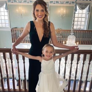 BDLN Dark green velvet bridesmaid dress